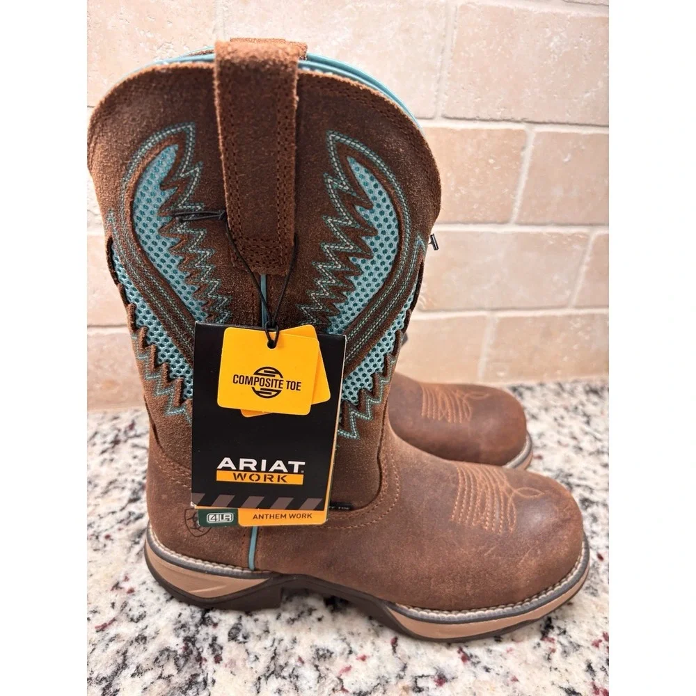Ariat Women's Anthem VentTek‎ Composite Toe Turquoise Work Boot 6.5B NWT Western